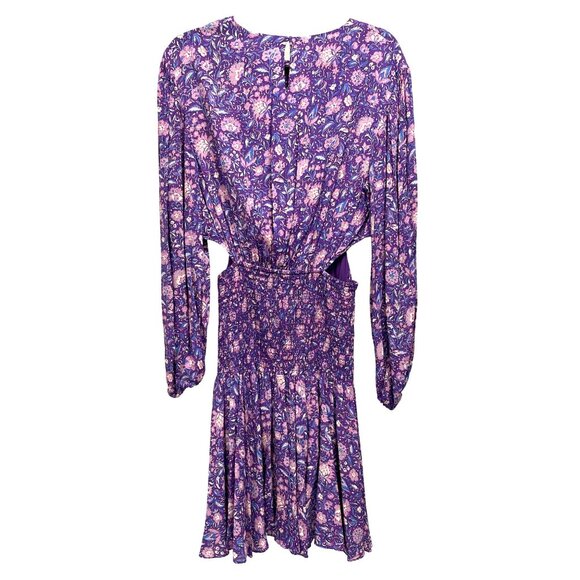 Maje Floral Ruched Cut Out Mini Dress Size 40 Large NWT - Picture 7 of 11